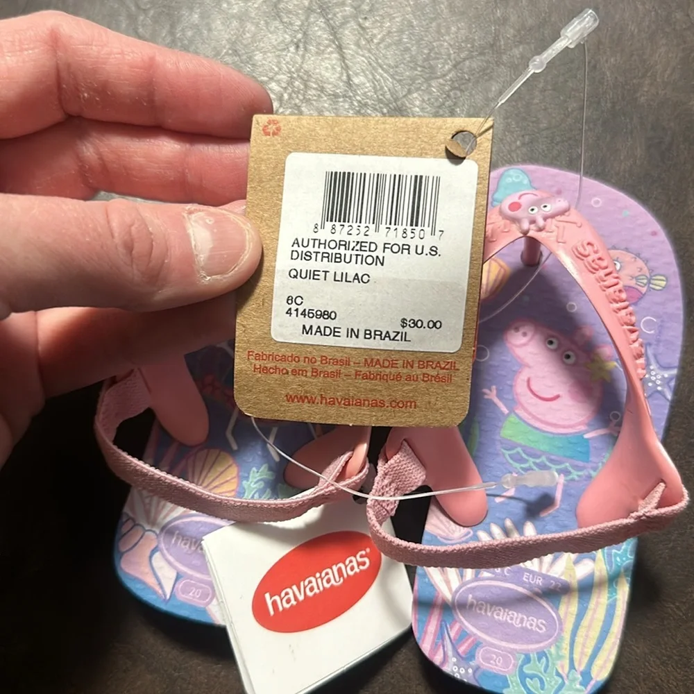 Havaianas Kids Sandals in Pink and Purple. NWOT 6